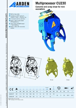 Pinze  idrauliche per calcestruzzo Arden CU 0230 CB