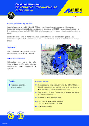 Pinze  idrauliche per calcestruzzo Arden CU350