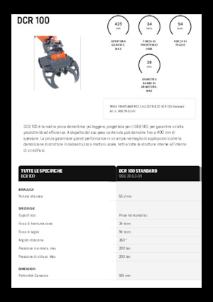 Pinze  idrauliche per calcestruzzo Husqvarna DCR 100