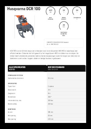 Pinze  idrauliche per calcestruzzo Husqvarna DCR 100