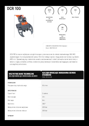 Pinze  idrauliche per calcestruzzo Husqvarna DCR 100
