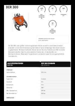 Pinze  idrauliche per calcestruzzo Husqvarna DCR 300
