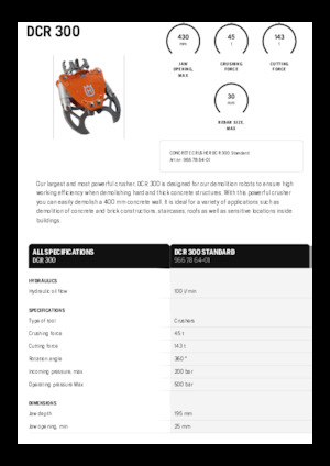Pinze  idrauliche per calcestruzzo Husqvarna DCR 300