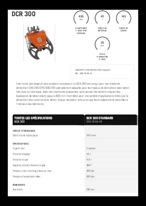 Pinze  idrauliche per calcestruzzo Husqvarna DCR 300