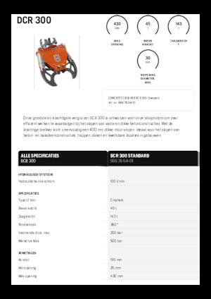 Pinze  idrauliche per calcestruzzo Husqvarna DCR 300