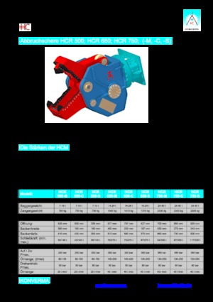 Pinza frantumatrice Konverma HCR 750 M 