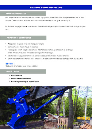 Frantumatori idraulici per calcestruzzo Arden BB900