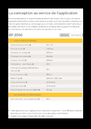 Frantumatori idraulici per calcestruzzo Epiroc BP 2050