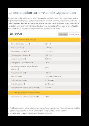 Frantumatori idraulici per calcestruzzo Epiroc BP 3050