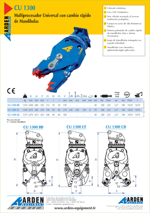 Frantumatori idraulici per calcestruzzo Arden CU 1300 BB