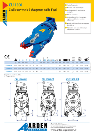 Frantumatori idraulici per calcestruzzo Arden CU 1300 BB