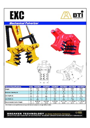 Frantumatori idraulici per calcestruzzo BTi EXC 150 CP