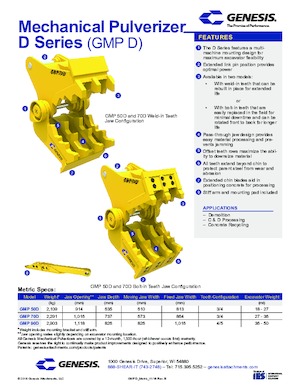 Pinza frantumatrice Genesis GMP 50D