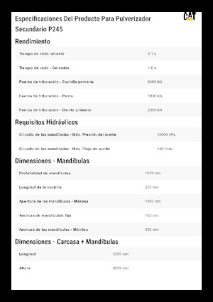 Frantumatori idraulici per calcestruzzo Caterpillar P245