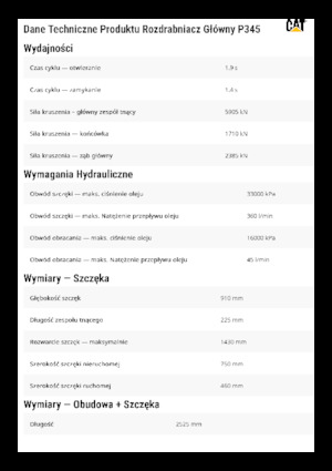 Frantumatori idraulici per calcestruzzo Caterpillar P345