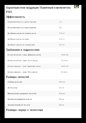 Frantumatori idraulici per calcestruzzo Caterpillar P365