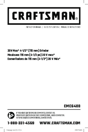 Smerigliatrici angolari a batteria Craftsman CMCG400B