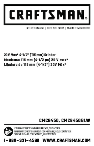 Smerigliatrici angolari a batteria Craftsman CMCG450B