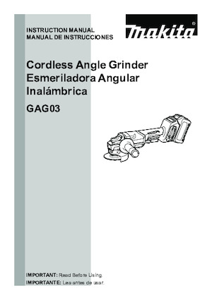 Smerigliatrici angolari a batteria Makita GAG03M1