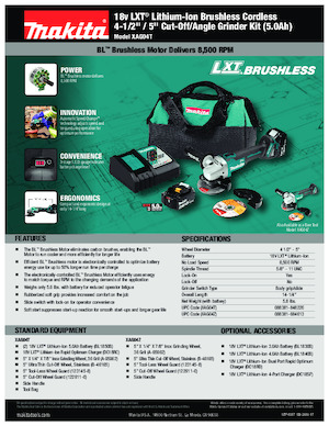 Smerigliatrici angolari a batteria Makita XAG04T