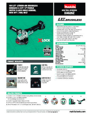 Smerigliatrici angolari a batteria Makita XAG26Z