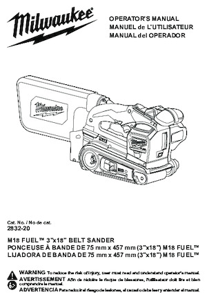 Levigatrici a nastro a batteria Milwaukee 2832