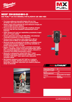 Martelli demolitori a batteria Milwaukee MXF DH2528H-0