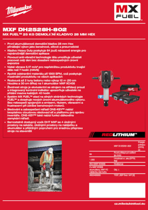 Martelli demolitori a batteria Milwaukee MXF DH2528H-802