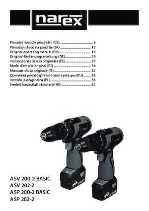 Trapani e avvitatori a batteria Narex ASP 200-2