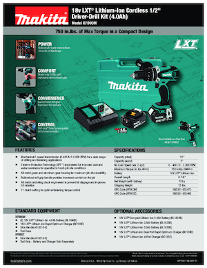 Trapani e avvitatori a batteria Makita XFD03M 