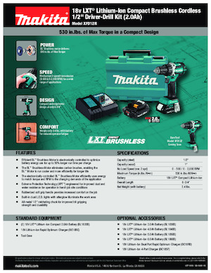 Trapani e avvitatori a batteria Makita XFD12R