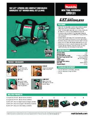 Trapani e avvitatori a batteria Makita XFD131