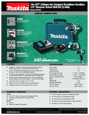 Trapani e avvitatori a batteria Makita XPH12R