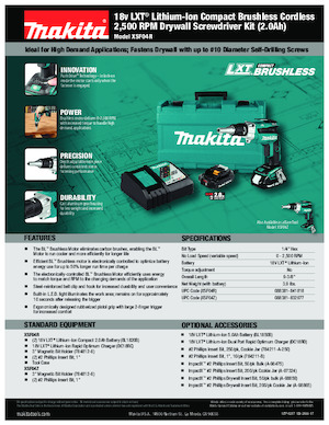 Trapani e avvitatori a batteria Makita XSF04Z