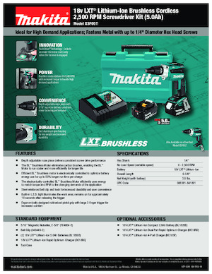 Trapani e avvitatori a batteria Makita XSF05T