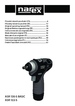 Avvitatori ad inpulsi a batteria Narex ASR 120-S