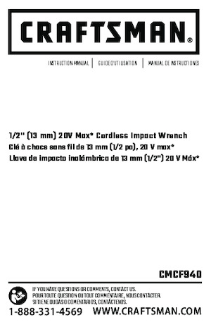 Avvitatori ad inpulsi a batteria Craftsman CMCF940M1