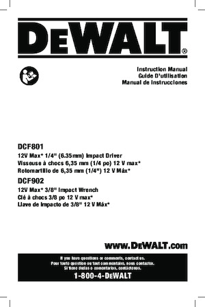 Avvitatori ad inpulsi a batteria DEWALT DCF902B