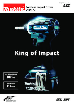 Avvitatori ad inpulsi a batteria Makita DTD172