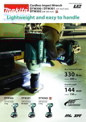 Avvitatori ad inpulsi a batteria Makita DTW300 