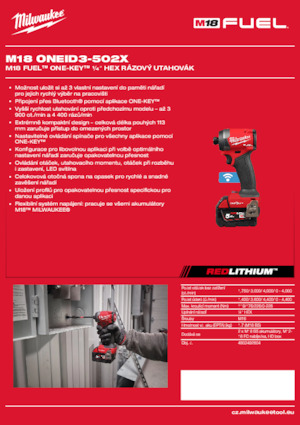 Avvitatori ad inpulsi a batteria Milwaukee M18 ONEID3-502X