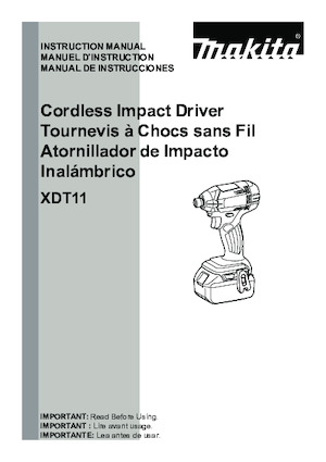 Avvitatori ad inpulsi a batteria Makita XDT11Z