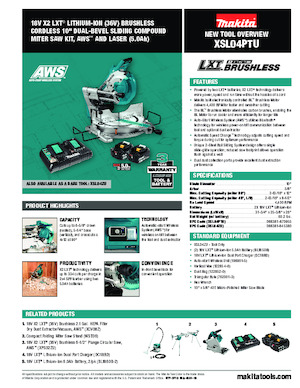 Seghe troncatrici a batteria Makita XSL04PTU