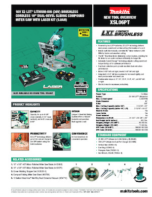 Seghe troncatrici a batteria Makita XSL06Z
