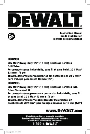 Tassellatori a batteria DEWALT DCD996P2