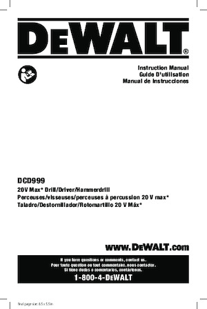 Tassellatori a batteria DEWALT DCD999T1