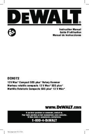 Tassellatori a batteria DEWALT DCH072B