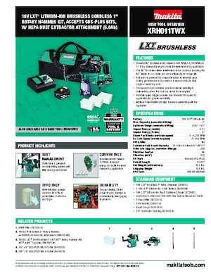 Tassellatori a batteria Makita XRH011TWX 