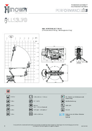 Piattaforme aeree articolate cingolate Hinowa Lightlift 13.70 Performance IIIS