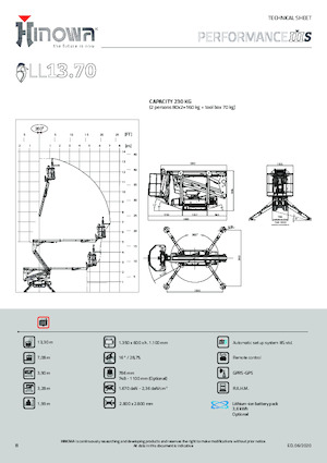 Piattaforme aeree articolate cingolate Hinowa Lightlift 13.70 Performance IIIS